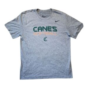 University of Miami  Hurricanes Large Nike Dri-FIT Gray Performance Tee